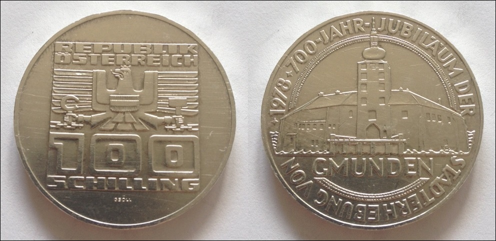 100 schilling- Srebro