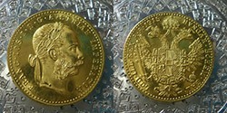 Mali zlatni dukat -Franz Joseph ; 3.49 gr. 986/1000