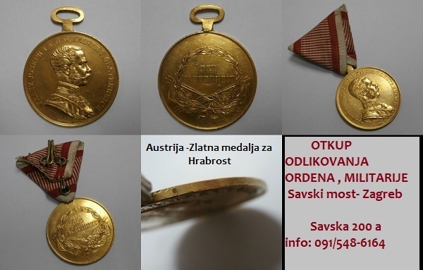 Austrija -Zlatna Medalja Za Hrabrost-Franz Joseph