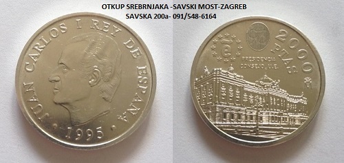 Srebrenjak,2000 pesetas ,Španjolska 1995