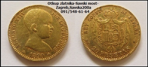 Zlatnik - 20 pesetas;Alfonso XIII