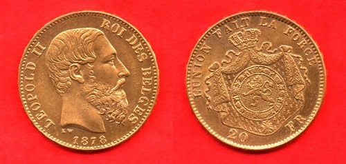Zlatnik 20Fr. / Leopold /1867.- 1882.