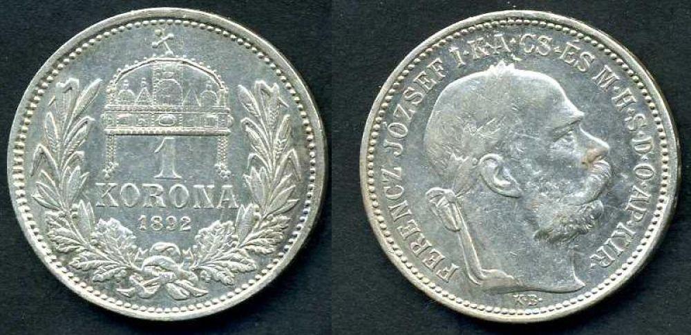 1 korona 1892.,1906. i 1913., Madžarska
