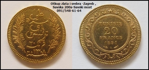 Zlatnik-20 franaka-Tunis