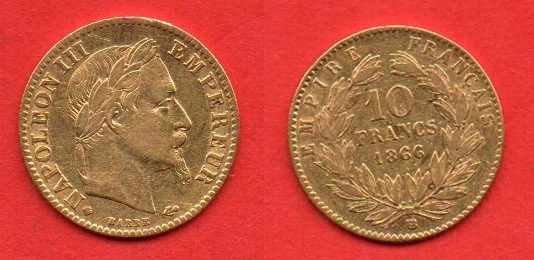 Zlatnik 10 Fr. , Napoleon III.