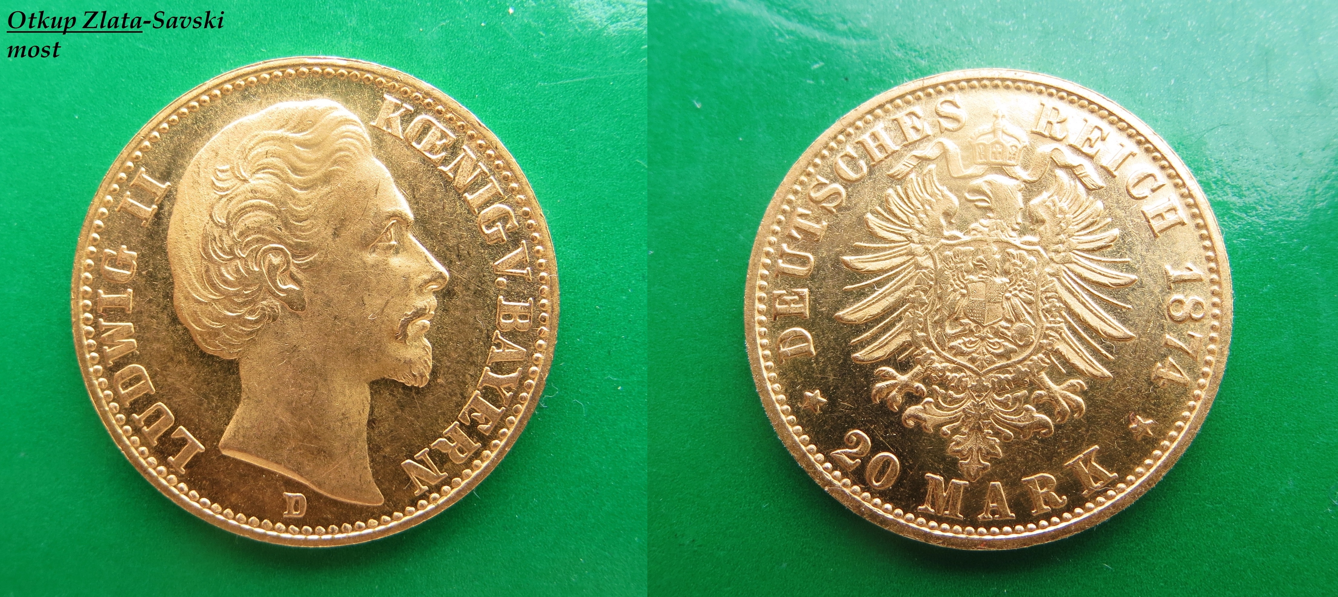 Zlatnik 20 maraka , Ludwig II