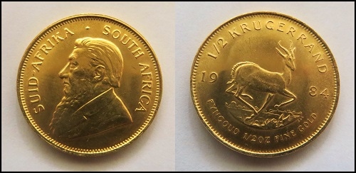 Zlatnik-Krugerrand; 1/2 unce