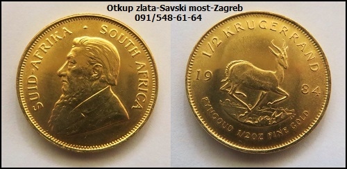 Zlatnik-Krugerrand; 1/2 unce