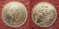 Zlatnik ; 1 funta ; "Sovereign" , Velika Britanija