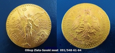 Zlatnik ; 50 Pesos; Meksiko
