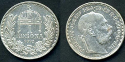 1 korona 1892.,1906. i 1913., Madžarska