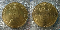 Zlatnik ; 10 Guldena , Nizozemska